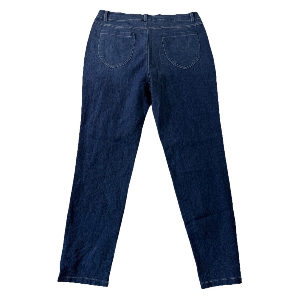 Women's Dark Wash Straight Leg High Rise Denim Jeans Blue Size 12